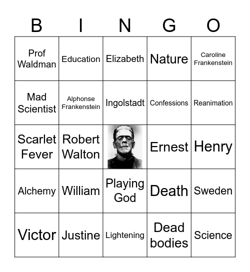 Cartwright's Frankenstein BINGO! Bingo Card