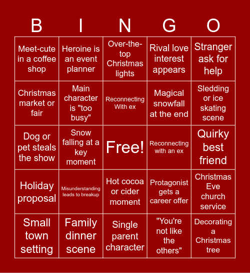 Hallmark Bingo Card