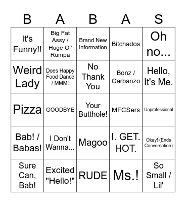 Babas Bingo! Bingo Card