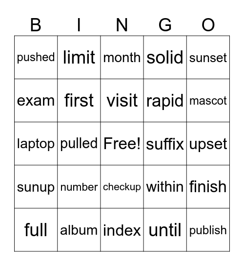 3.1 BINGO Card