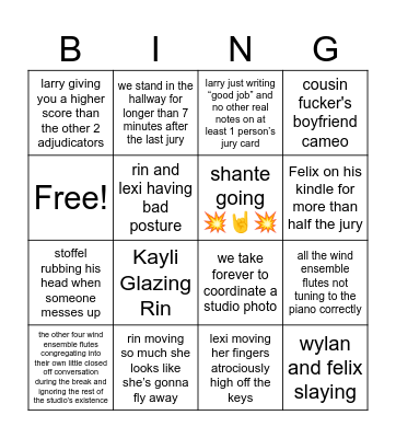 Fute Jury 2024!! Bingo Card