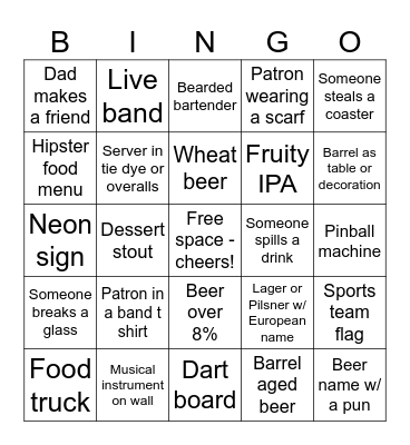 Brewery Bingo Card