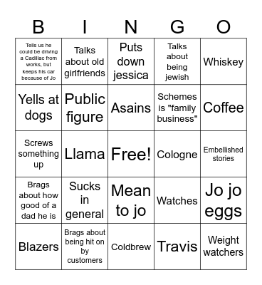 8652 Bingo Card