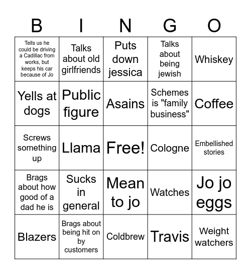 8652 Bingo Card