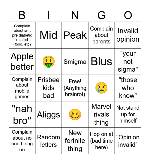 Oscar Bingo Card