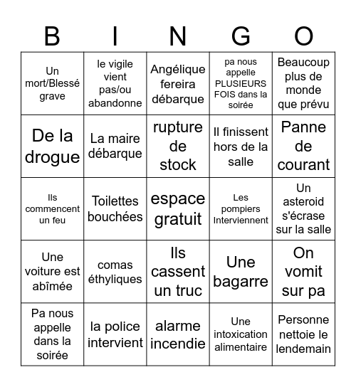 Projet x pa Bingo Card