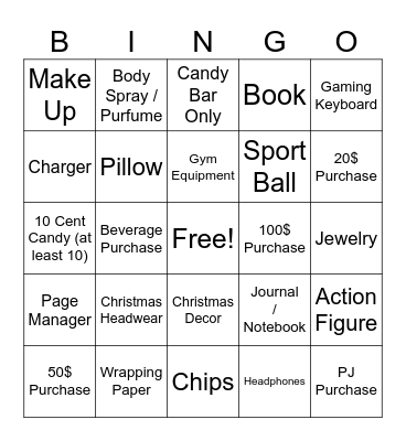 ~ 5 BELOW BINGO ~ Bingo Card