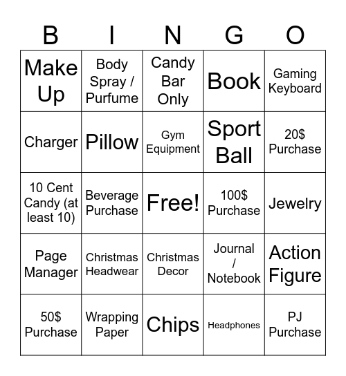 ~ 5 BELOW BINGO ~ Bingo Card