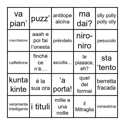 Tombola pellegrinesca Bingo Card