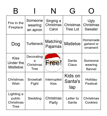 Christmas Movie Bingo Card