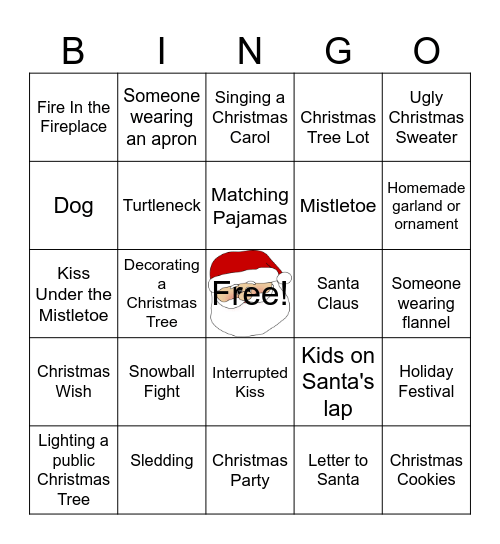 Christmas Movie Bingo Card