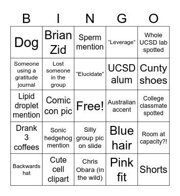 ASCB (reset each day) Bingo Card