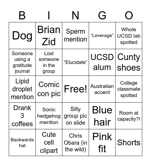 ASCB (reset each day) Bingo Card