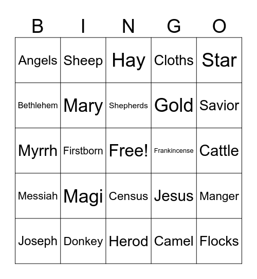 Christmas Bingo Card