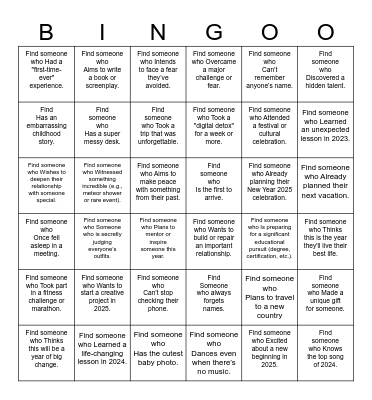 NEW YEAR  (2024-2025) Bingo Card