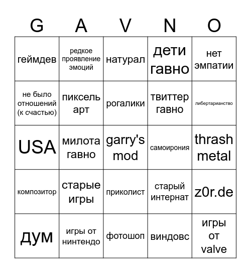 markos BaziNGO Bingo Card