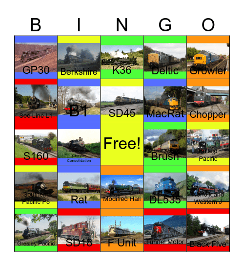Railway Lines that I would like to ride during the Holiday Season besides Saint Ambrose one day Bingo Card