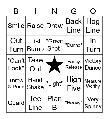 Holiday Curling Bingo Card