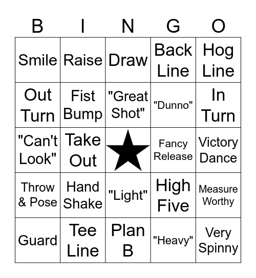 Holiday Curling Bingo Card