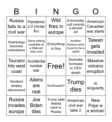 2025 bingo Card