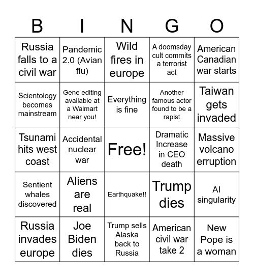 2025 bingo Card