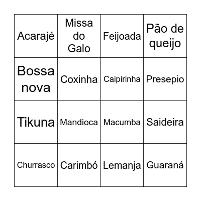 Festa de Natal Bingo Card