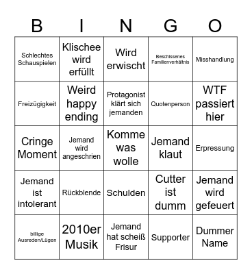 Hilf mir Bingo Card