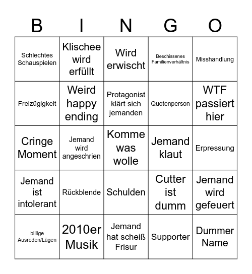 Hilf mir Bingo Card