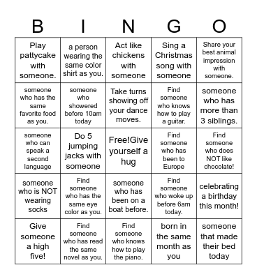 Interactive Bingo Card