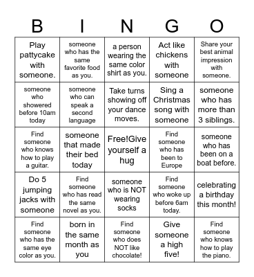 Interactive Bingo Card