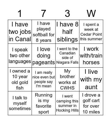 Ms Lee's Focus Period  Bingo Card