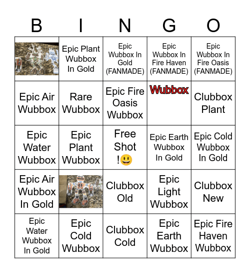 Wubbox Bingo Card