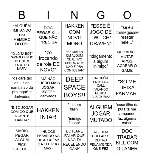 BINGO FLEX DO DEEP SPACE Bingo Card