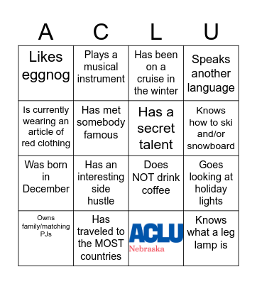 Mix & Mingle Bingo Card