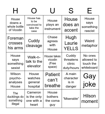 House Bingo Card