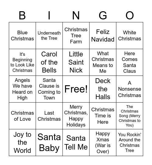 Round 1 Bingo Card