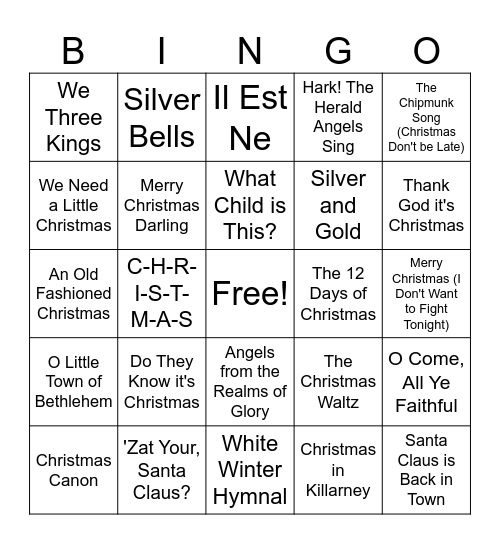 Round 2 Bingo Card