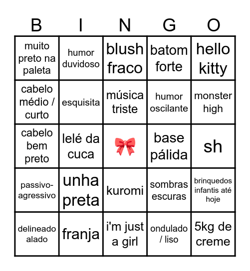 paneleira Bingo Card