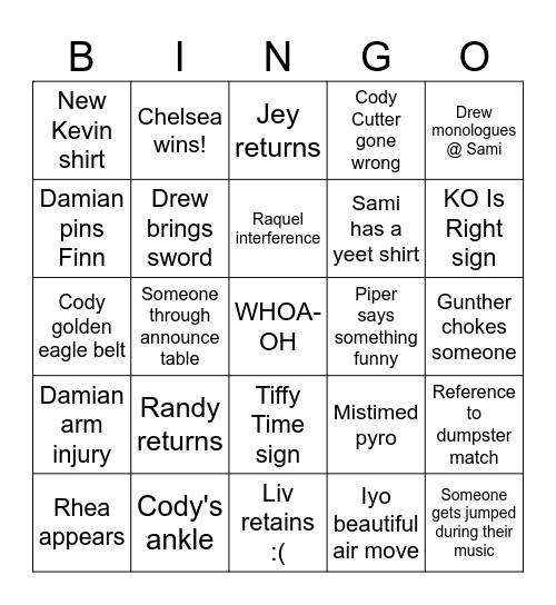 SNME December 2024 Bingo Card