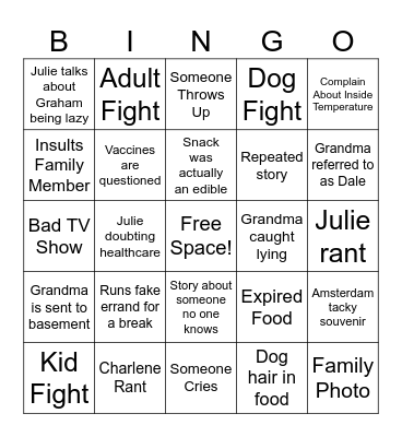 Ruple Christmas Bingo Card