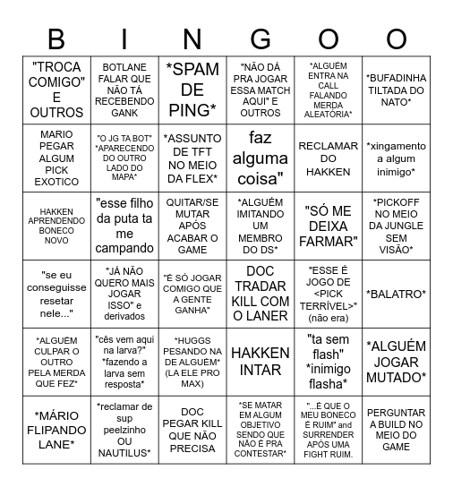 DEEP SPACE BOYS Bingo Card