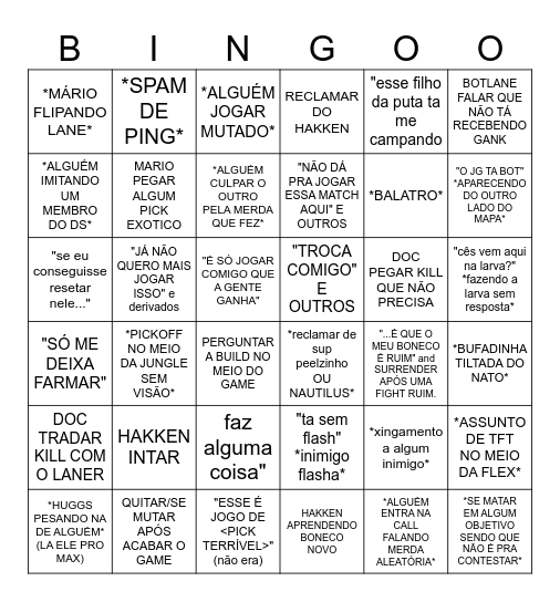 DEEP SPACE BOYS - NATO Bingo Card