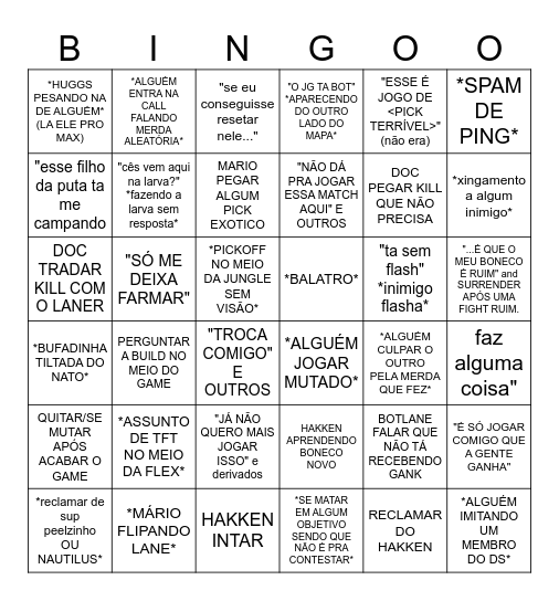 DEEP SPACE BOYS - DOC Bingo Card