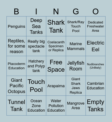 Aquarium Bingo Card