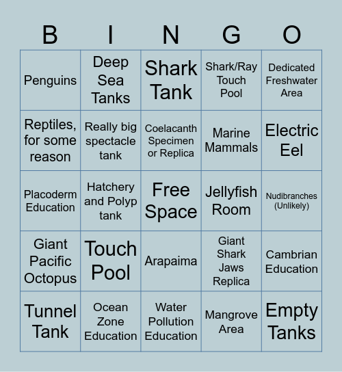 Aquarium Bingo Card