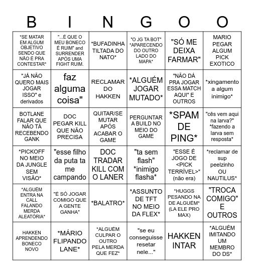 DEEP SPACE BOYS - VECO Bingo Card