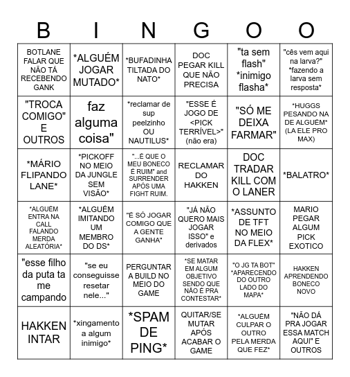 DEEP SPACE BOYS - ZÉ Bingo Card