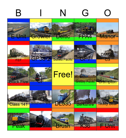 Railway Lines that I would like to ride during the fall foliage besides Saint Ambrose one day Bingo Card