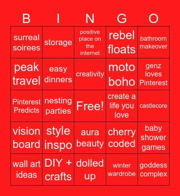 Pinterest Bingo Card