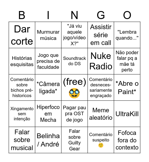 BINGO do Davi Bingo Card